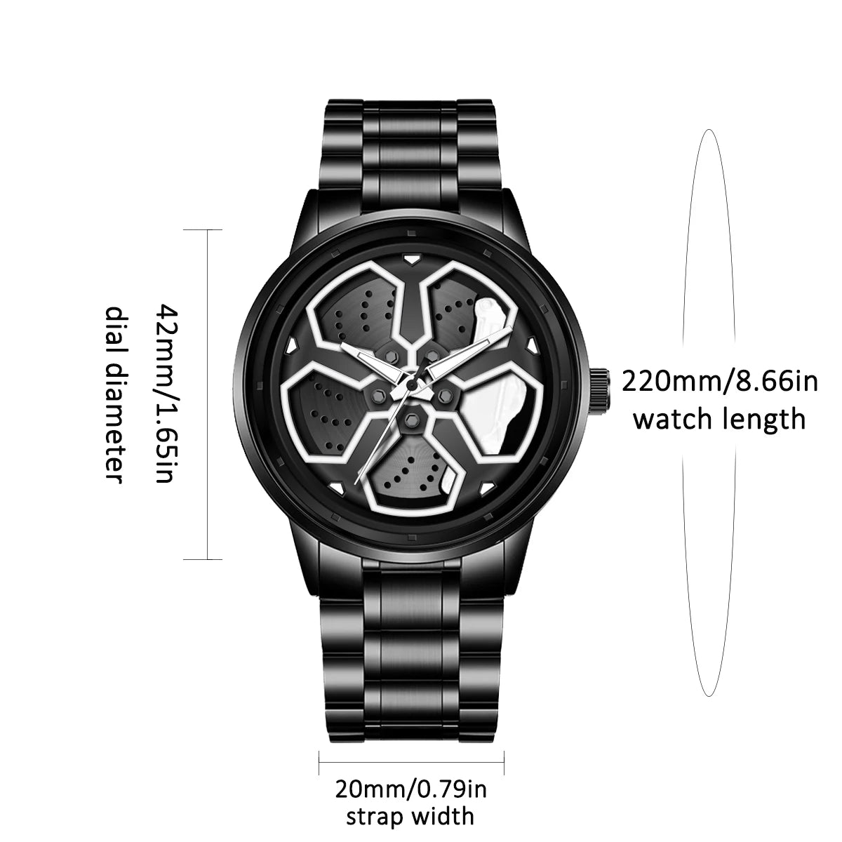 Montre jante rotative